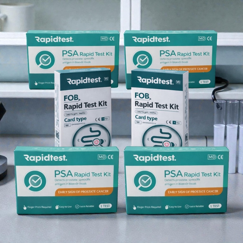 Kits de test PSA et FOB pour hommes à domicile - Résultats en 15 minutes, sans laboratoire ni rendez-vous.