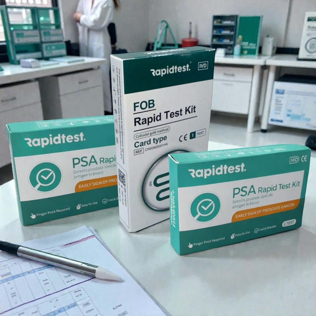 Kits de test PSA et FOB pour hommes à domicile - Résultats en 15 minutes, sans laboratoire ni rendez-vous.